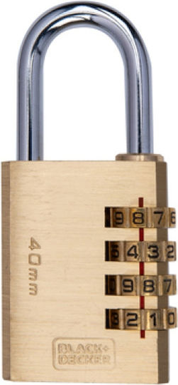 Black & Decker Bronze Padlock Brass Combination 40mm Black 1pcs