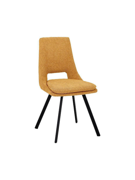 Alice Dining Room Artificial Leather Chair Mustard 47x54x87cm 2pcs