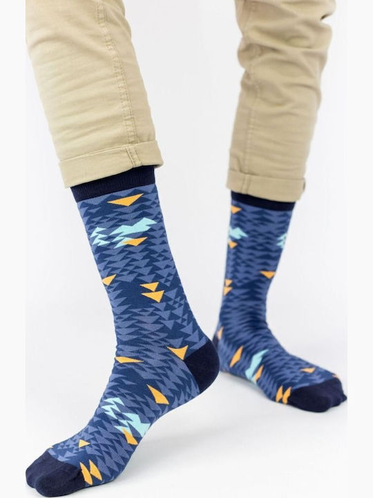 Herren Freizeitsocken Dreiecksmuster Baumwolle Cotbox 31760 Dunkelblau