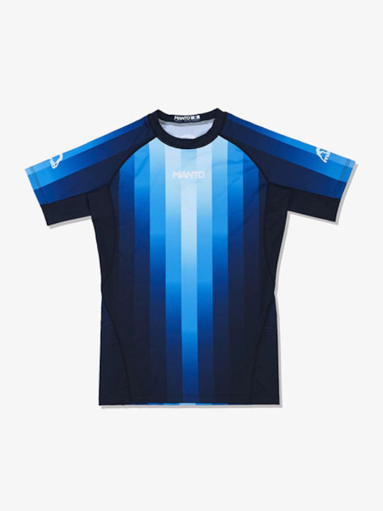 Manto Short Sleeve Shirt MN-R906-BL for Jiu-Jitsu Blue