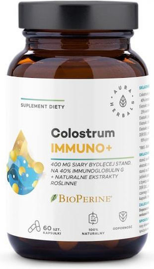 Aura Herbals Colostrum Immuno + BioPerine Добавка за Подсилване на Имунната Система 60 капси