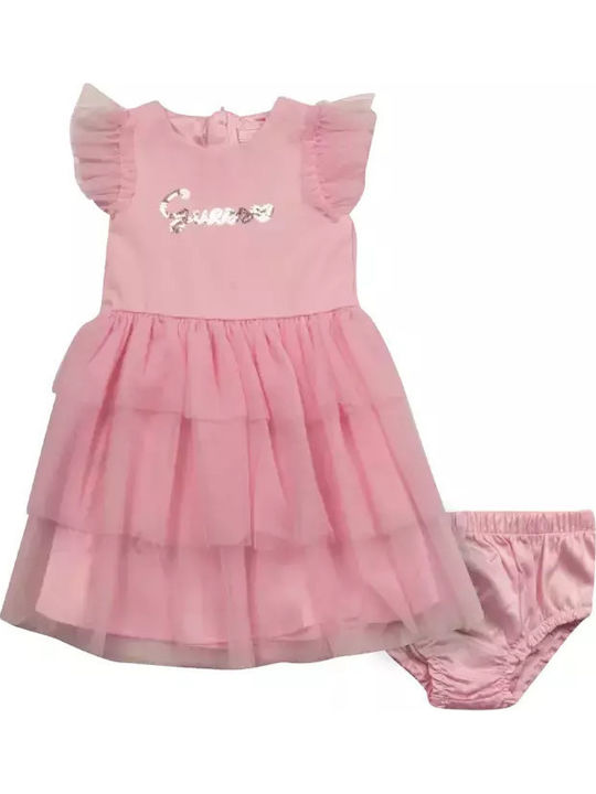Rochie pentru Copii Mâneca scurta Din tul Pink