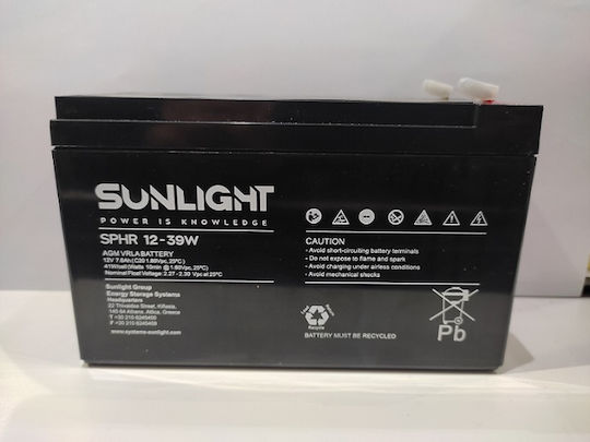 SunLight Μπαταρία UPS με Τάση 12V SPHR 12V-39W (F2) 1τμχ