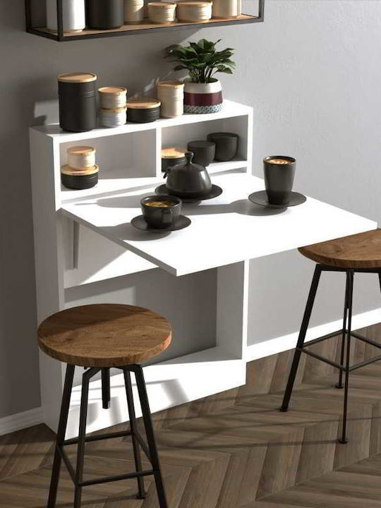 Desk Bracke Wooden White 70x15x96cm