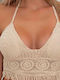 Damen Crop Top Beige