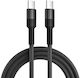 Caruba Cablu USB 2.0 USB-C Masculin - USB-C 60W PD Negru 0.3m D258791