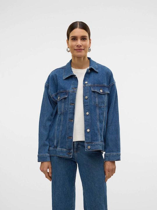 Vero Moda Κοντό Γυναικείο Τζιν Μπουφάν Medium Blue