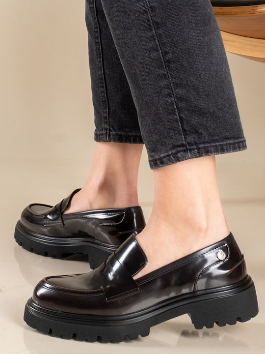 Λουστρίνι Γυναικεία Loafers σε Μπορντό Χρώμα