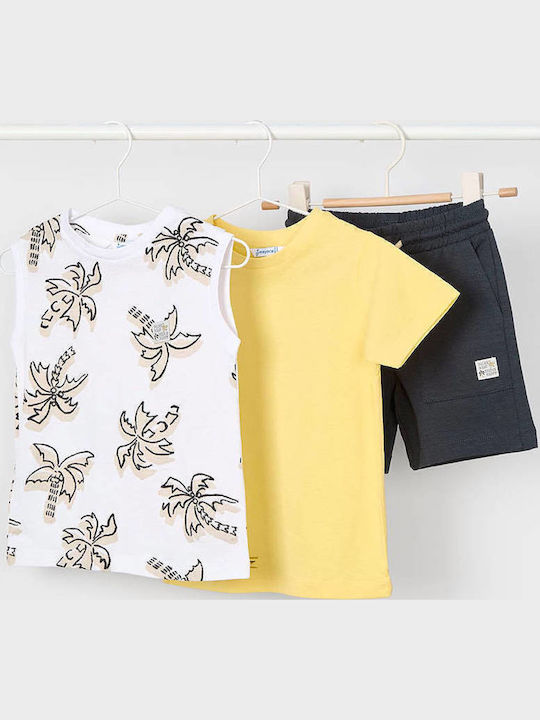 Mayoral Kids' Set with Shorts Summer 3pcs Yellow