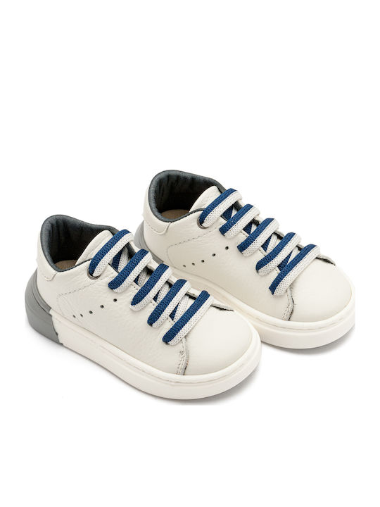 Babywalker Christening Leather Sneakers White Blue