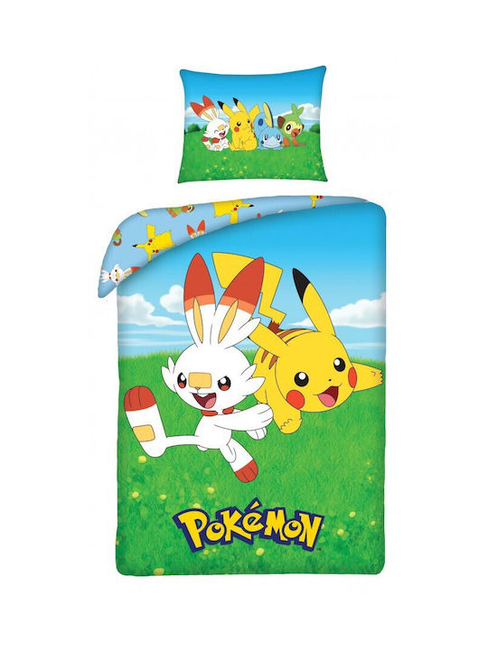 Pokemon Σετ Παιδική Παπλωματοθήκη Μονή Πολύχρωμη