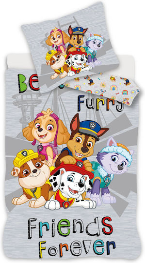 Paw Patrol Set Kinderbettbezüge Einzel Grau