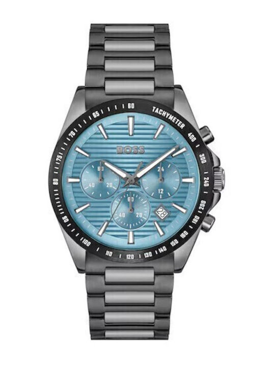 Boss Strike Men's Watch Chronograph Battery with Gray Metal Bracelet