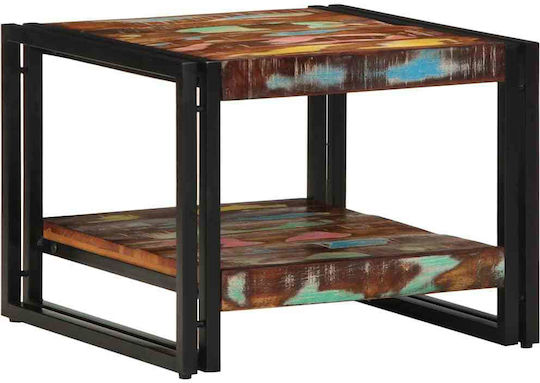 Quadratischer Beistelltisch aus Massivholz Mehrfarbig M50xL50xH38cm