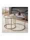 Round Zigon Set Vetro Glass Gold 2pcs L60xW60xH43cm