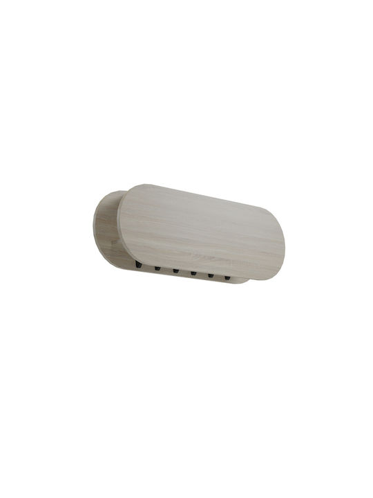 Freebox Wall Hanger Wooden 6 Hooks Beige 84x12x...