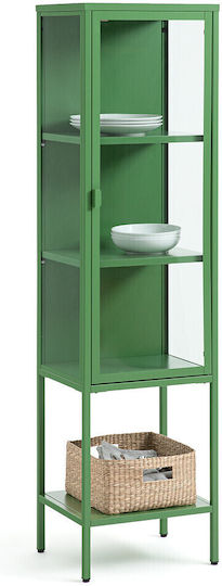 Wohnzimmer Vitrine aus Metallisch mit Verglastem Grün 42.4x35.3x159.5cm