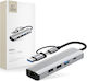 Tech-Protect HB03 Hub 4 Θυρών USB 3.0 με σύνδεση USB-A / USB-C / Ethernet Γκρι