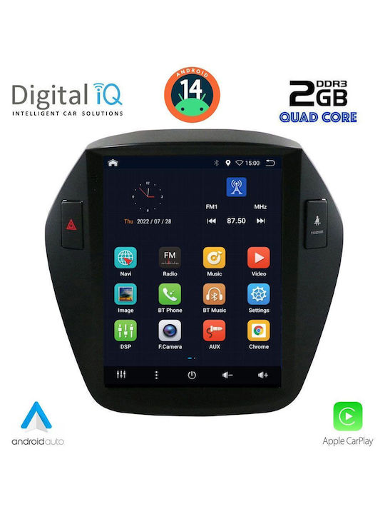 Digital IQ Auto-Audiosystem für Hyundai iX35 2010-2015 (Bluetooth/USB/AUX/WiFi/GPS/Apple-Carplay/Android-Auto) mit Touchscreen 9.7"