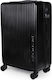 Newcom Large Travel Suitcase Hard Black with 4 Wheels Height 79cm N1490/70