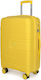 Newcom Medium Travel Suitcase Hard Yellow with 4 Wheels Height 64cm N1594/60