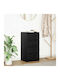 Office Storage Chipboard Drawer Black Velvet-Black Metal L37.5xW35xH76cm