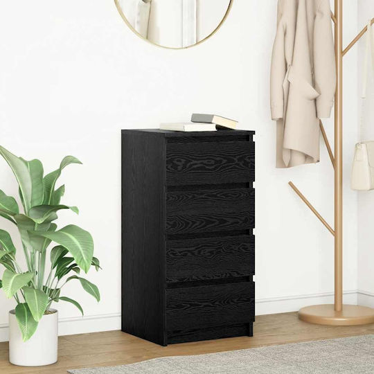 Sertar De Birou Din Lemn Negru 37.5x35x76cm