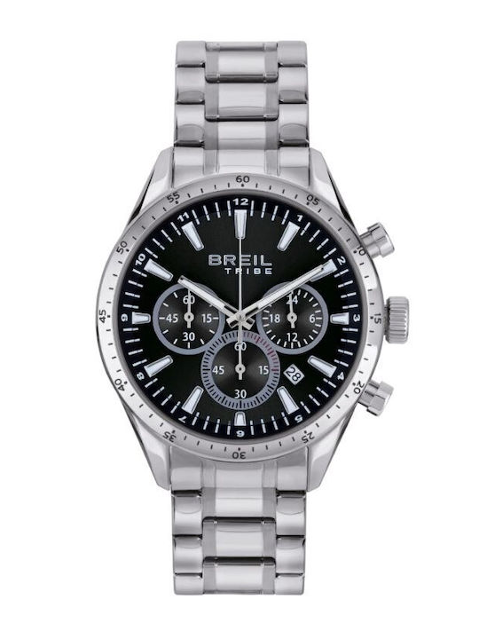 Breil Tribe Ανδρικό Ρολόι Μπαταρίας με Ασημί Μεταλλικό Μπρασελέ