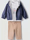 Kids' Set with Pants & Outerwear Winter 3pcs Blue Navy