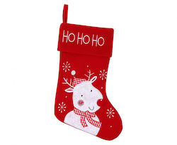 White Reindeer Christmas Fireplace Stocking Boot 45,5 Cm