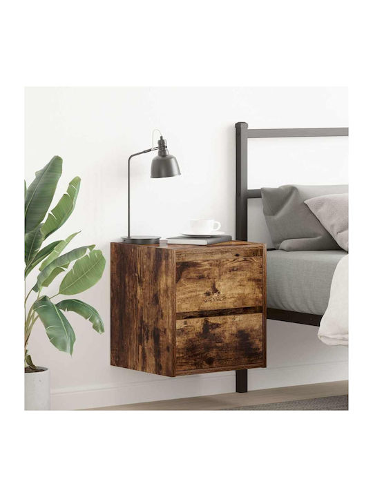 Vidaxl Κομοδίνο Επιτοίχιο Καπνιστή Δρυς 38x34x4...
