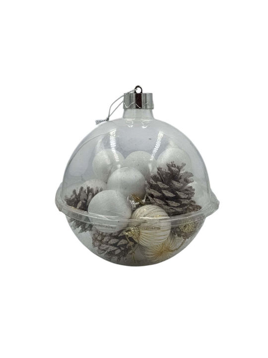 Desene Ornament suspendat Glob Plastic Transparent Set 22buc