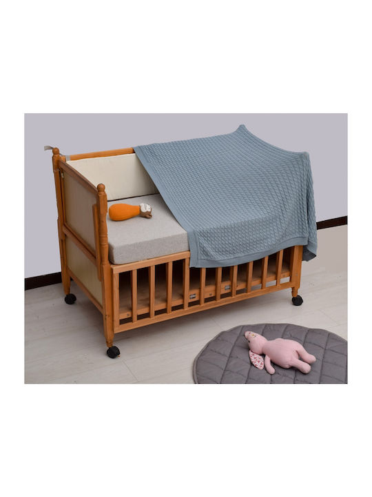 Liolios Home Blanket Nursery Swaddling Blankets Cotton Blue 80x100cm