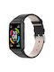 Tech-Protect Λουράκι Δερμάτινο Μαύρο (Honor Band 6)
