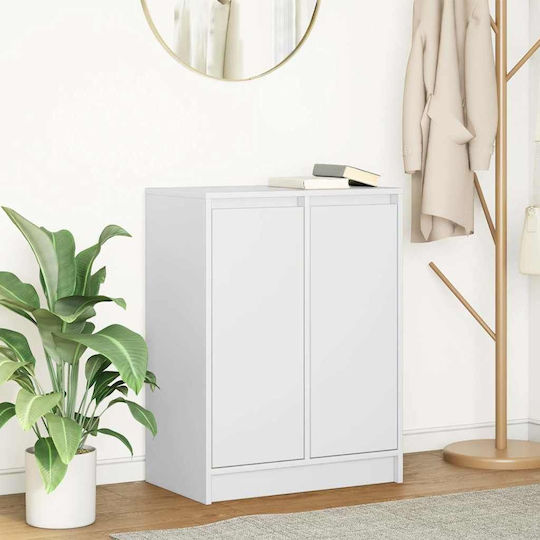 Vidaxl Shoe Cabinet White 57x34x76cm Engineered Wood 1 Piece White