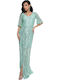 Maxi Dress for Wedding Christening Turquoise