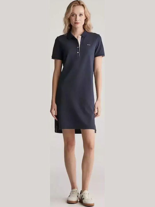 Summer Mini Athletic Dress Short Sleeve Blue