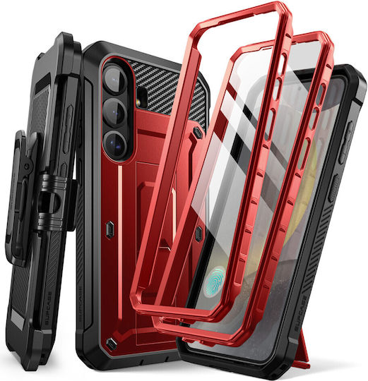 Supcase Unicorn Beetle Pro Umschlag Rückseite Silikon Rot (Galaxy S25)