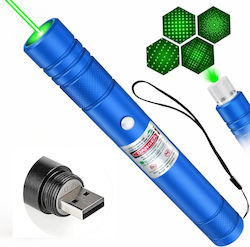Pointer cu Laser Verde în Culoare Albastră