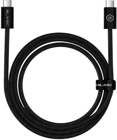 Blavec Плетен USB 2.0 Кабел USB-C Мъжки - USB-C 60W Захранване (PD) Черен 1м