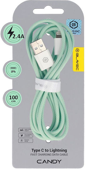 Blavec Braided USB-A to Lightning Cable Πράσινο 1m