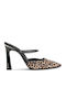 Cerri Mules with Thin Heel in Beige Color