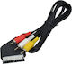 Nedis Cable Scart male - Composite male 1.5m Black 3.3.2.35