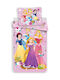 Disney Princess Conținut set Husă de pilotă pentru copii Single cu față de pernă Roz 140x200cm