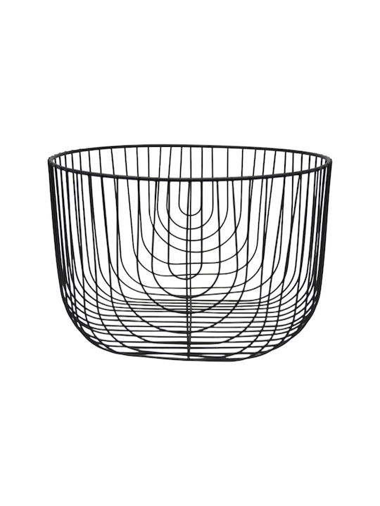 Ankor Φρουτιέρα Μεταλλική Μαύρη 25x25x16.5εκ.