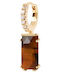 P D Paola Single Earring made of Silver Gold Plated with Stones