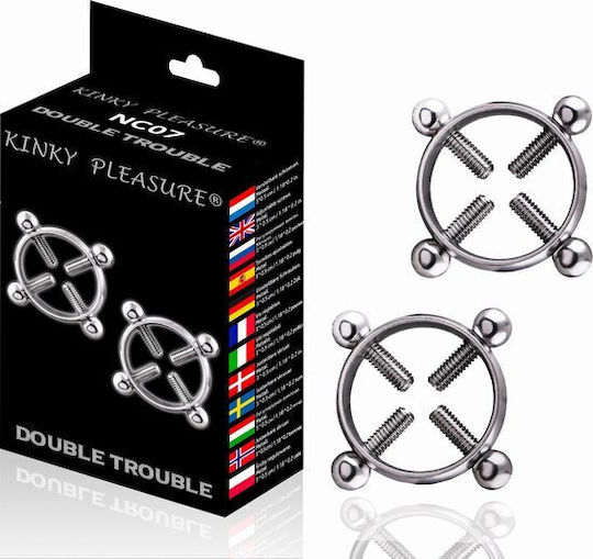 Kinky Pleasure Double Trouble BDSM Accessory σε Γκρι Χρώμα