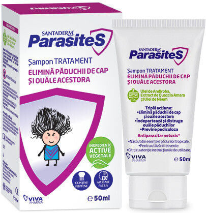 Santaderm Parasites Anti-lice Antipăduchi Set cu Șampon și Pieptene pentru Prevenție Împotriva Păduchilor 50ml
