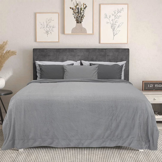 Lino Home Decke Samt Grey 150x200cm