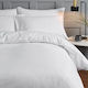 Lino Home Hotel Sheet White Queen Size 240x270cm 100% Cotton 1pcs